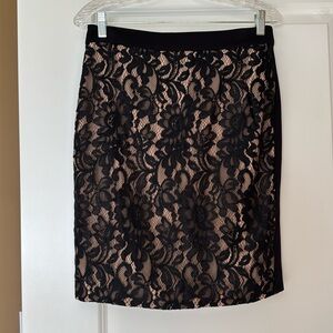 Bebe Lace overlay Pencil Skirt